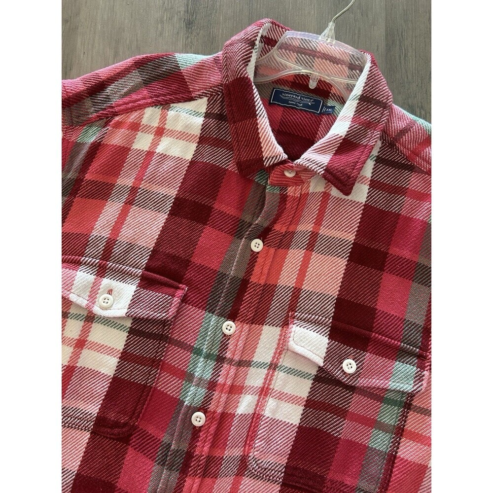 Vineyard Vines Mens XXLarge Flannel Sweater Plaid Button Down
